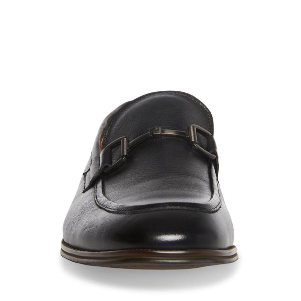 Steve Madden Aahron Leren Loafers Heren Zwart | SM-123WF