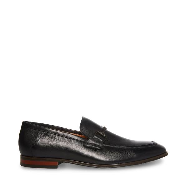 Steve Madden Aahron Leren Loafers Heren Zwart | SM-123WF