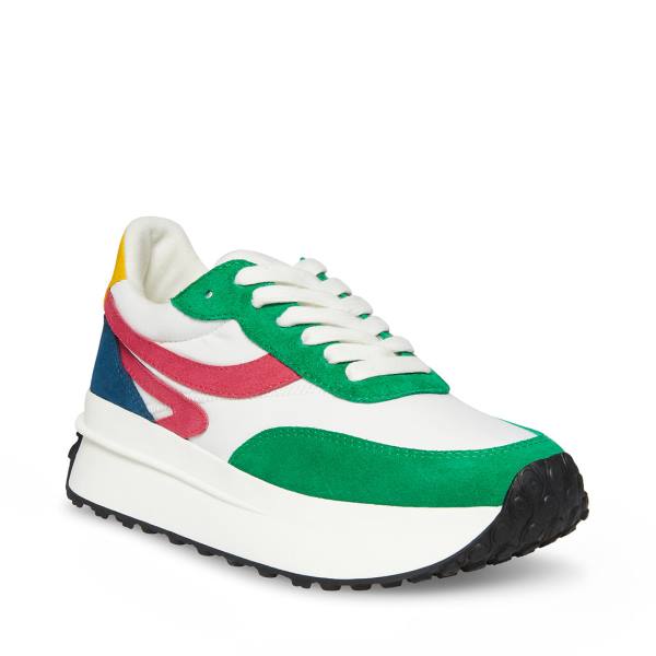 Steve Madden Actions Sneakers Dames Groen Gekleurd | SM-032MW