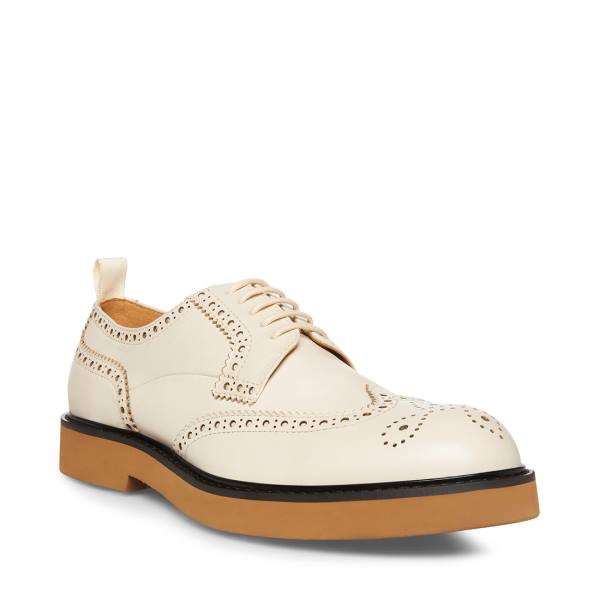 Steve Madden Adrick Bone Leren Werkschoenen Heren Beige | SM-829CQ