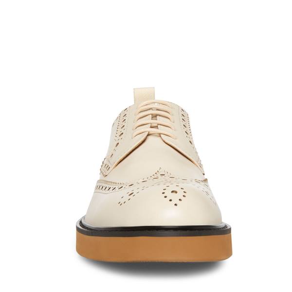 Steve Madden Adrick Bone Leren Werkschoenen Heren Beige | SM-829CQ