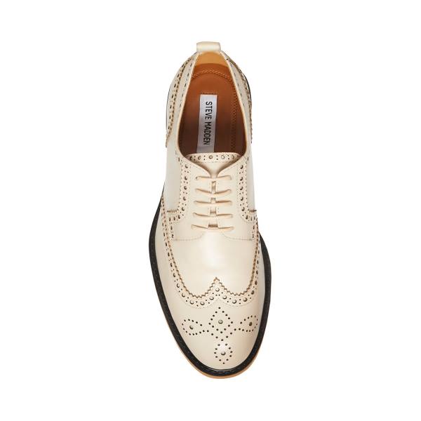 Steve Madden Adrick Bone Leren Werkschoenen Heren Beige | SM-829CQ