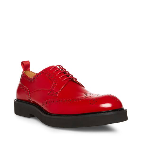 Steve Madden Adrick Leren Werkschoenen Heren Rood | SM-238HX