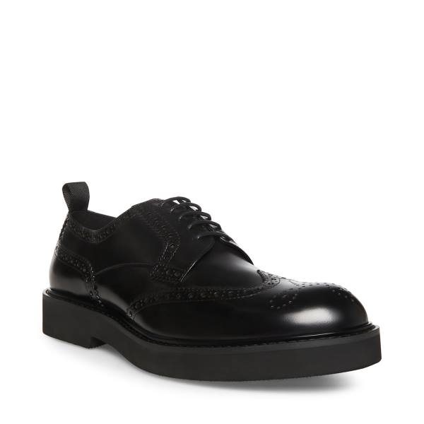 Steve Madden Adrick Leren Werkschoenen Heren Zwart | SM-570WM