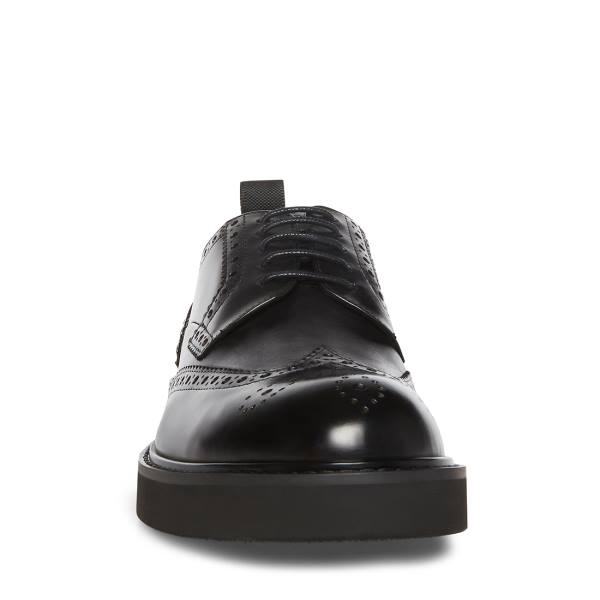 Steve Madden Adrick Leren Werkschoenen Heren Zwart | SM-570WM