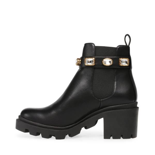 Steve Madden Amulet Enkellaarsjes Dames Zwart | SM-375PQ