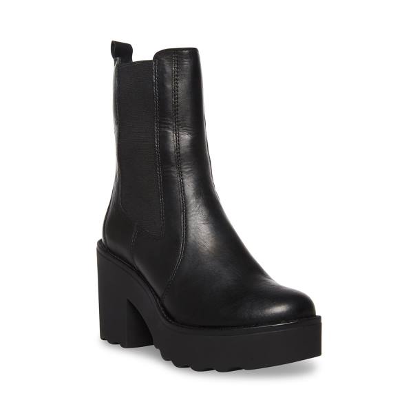 Steve Madden Andara Leren Enkellaarsjes Dames Zwart | SM-305XW