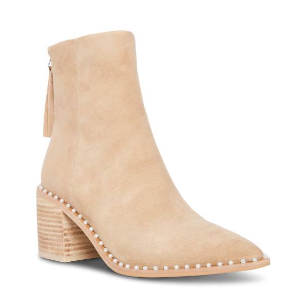 Steve Madden Aquarius Tan Suede Enkellaarsjes Dames Bruin | SM-018ZC