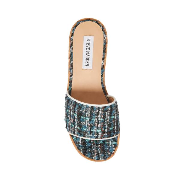 Steve Madden Aria Teal Sandalen Dames Turquoise Gekleurd | SM-326BM