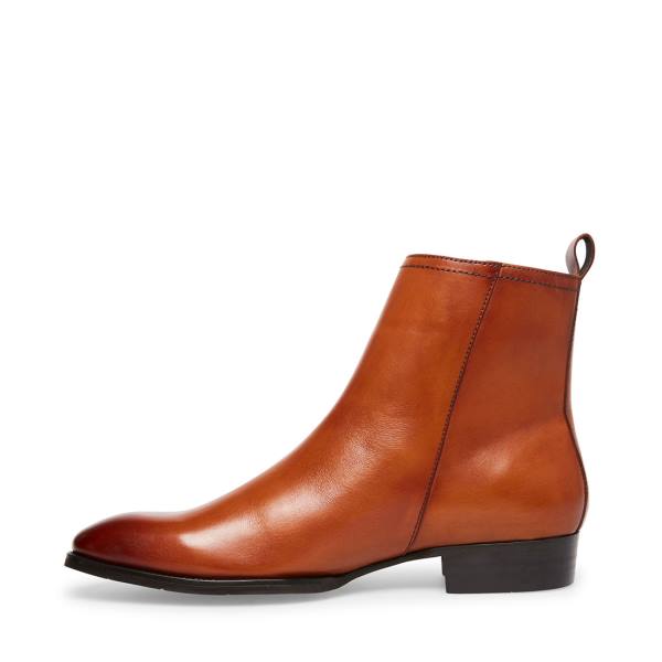 Steve Madden Aspenn-l Tan Leren Enkellaarsjes Heren Bruin | SM-972HG