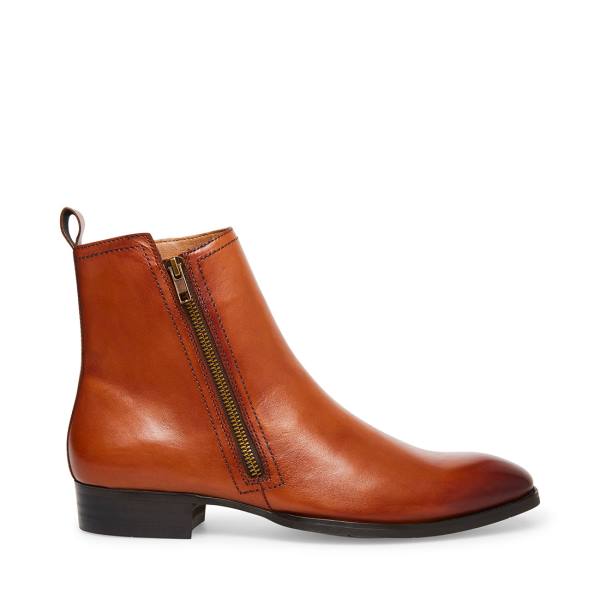 Steve Madden Aspenn-l Tan Leren Enkellaarsjes Heren Bruin | SM-972HG