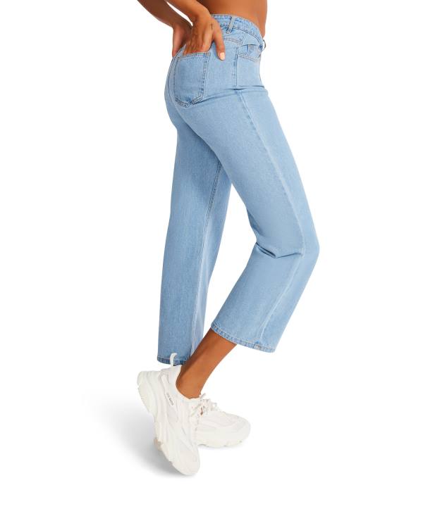 Steve Madden Asymmetrical Boyfriend Jean Broeken Dames Blauw | SM-198FV