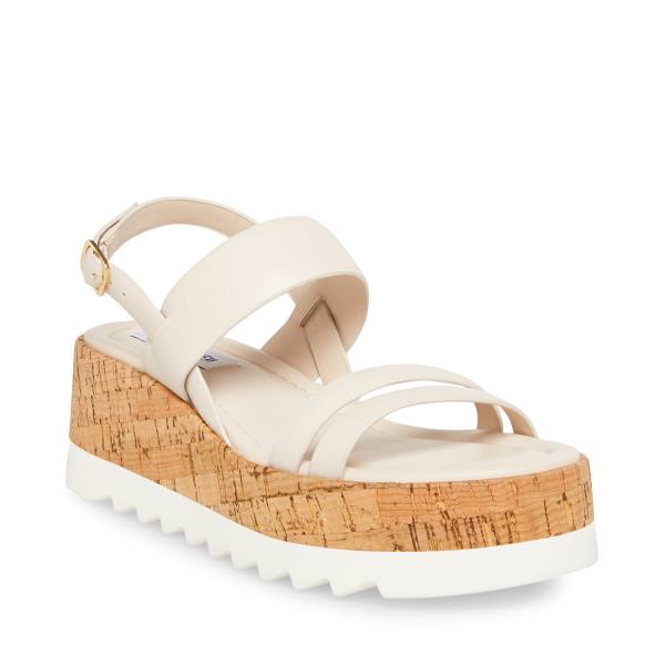 Steve Madden Athena Leren Sandalen Dames Wit | SM-948YU