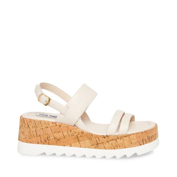 Steve Madden Athena Leren Sandalen Dames Wit | SM-948YU