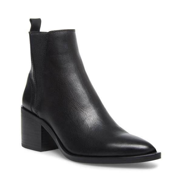 Steve Madden Audience Leren Enkellaarsjes Dames Zwart | SM-820RS