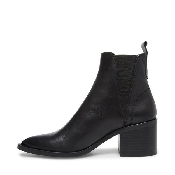 Steve Madden Audience Leren Enkellaarsjes Dames Zwart | SM-820RS