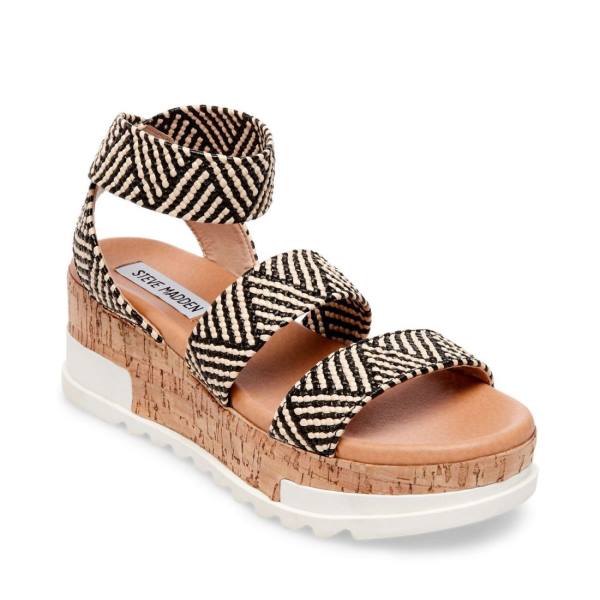 Steve Madden Bandi Tan Sandalen Dames Zwart Bruin | SM-082CE