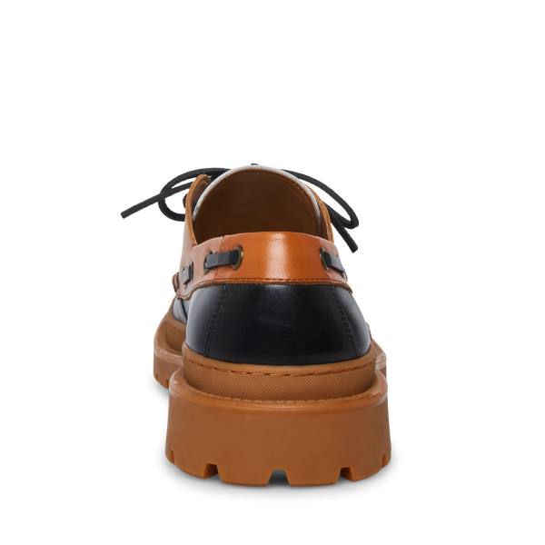 Steve Madden Bane Cognac Sneakers Heren Zwart Bruin | SM-209ZF