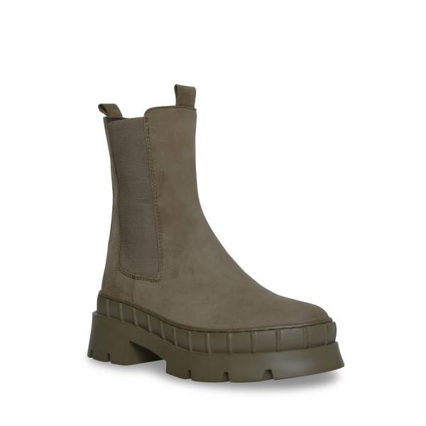 Steve Madden Barclay Leren Enkellaarsjes Dames Groen | SM-165RJ