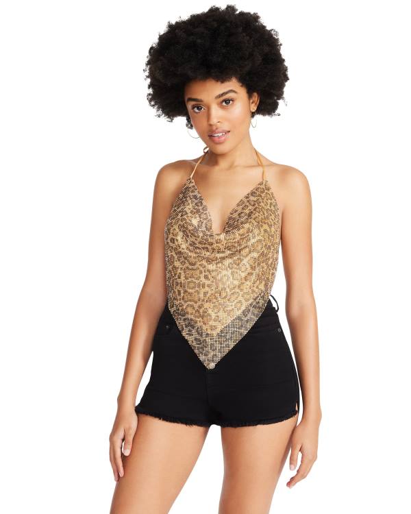 Steve Madden Barely There Rhinestone Halter Topjes Dames Zilver | SM-850KQ