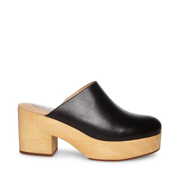 Steve Madden Bayridge Leren Heel Hakken Dames Zwart | SM-230OT