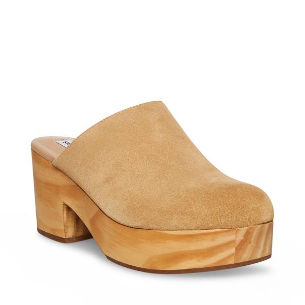 Steve Madden Bayridge Taupe Suede Heel Hakken Dames Grijs Bruin | SM-936GC