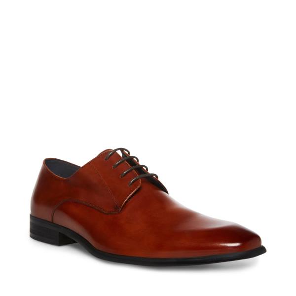 Steve Madden Beaux Cognac Leren Werkschoenen Heren Bruin | SM-230VD