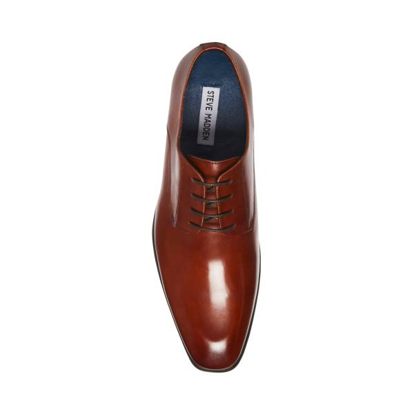 Steve Madden Beaux Cognac Leren Werkschoenen Heren Bruin | SM-230VD