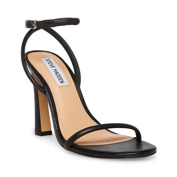 Steve Madden Becky Leren Heel Hakken Dames Zwart | SM-457TS