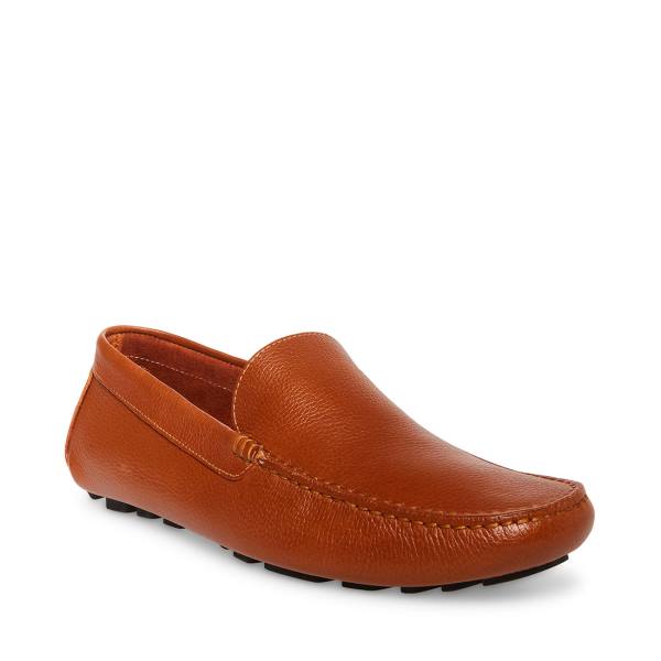 Steve Madden Bergamo Tan Leren Loafers Heren Bruin | SM-210DF