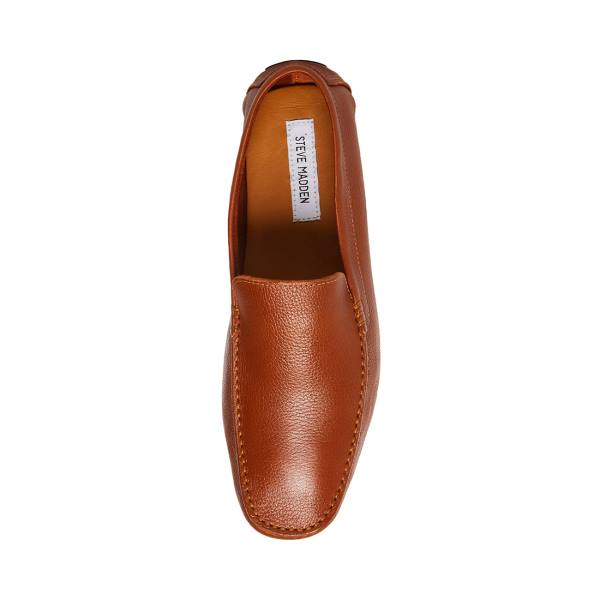 Steve Madden Bergamo Tan Leren Loafers Heren Bruin | SM-210DF