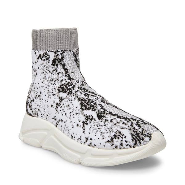 Steve Madden Bitten Snake Sneakers Dames Wit Slangenprint | SM-279RC