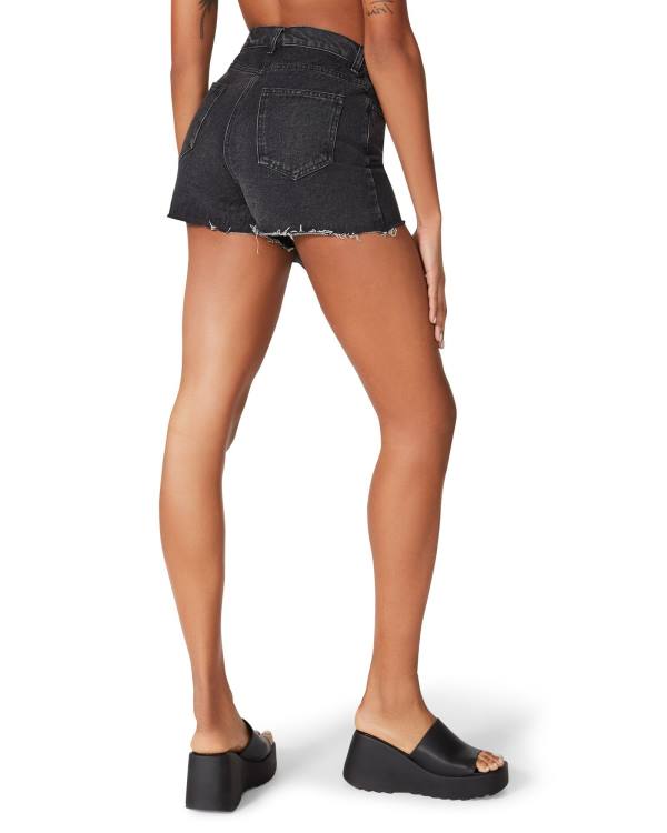 Steve Madden Black Denim Skort Korte Broek Dames Zwart | SM-569SA