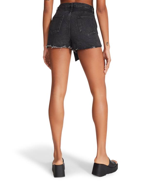 Steve Madden Black Denim Skort Korte Broek Dames Zwart | SM-569SA