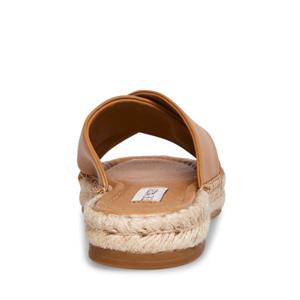 Steve Madden Brienna Tan Leren Sandalen Dames Bruin | SM-538HI