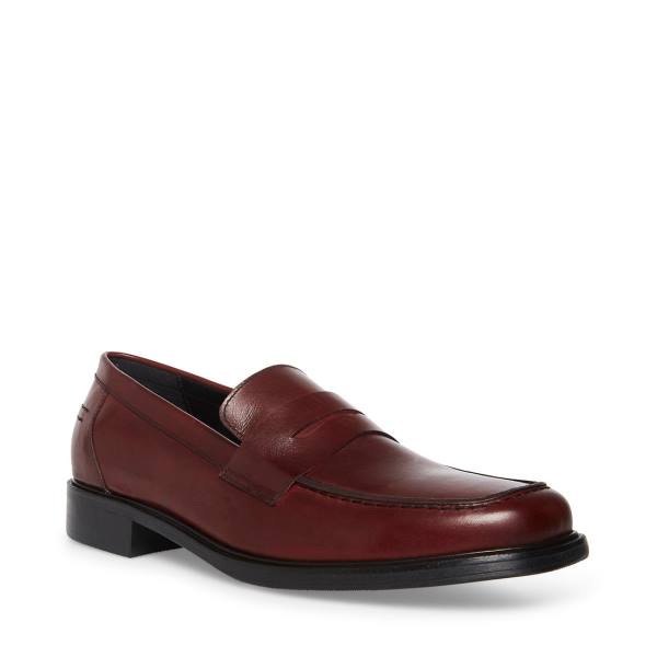 Steve Madden Brookline Burgundy Loafers Heren Bordeaux | SM-462RF