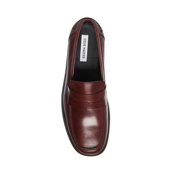 Steve Madden Brookline Burgundy Loafers Heren Bordeaux | SM-462RF