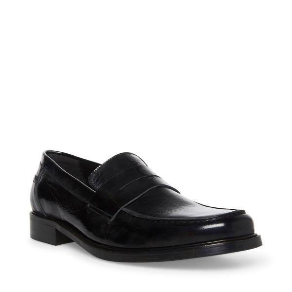 Steve Madden Brookline Lak Loafers Heren Zwart | SM-687DN