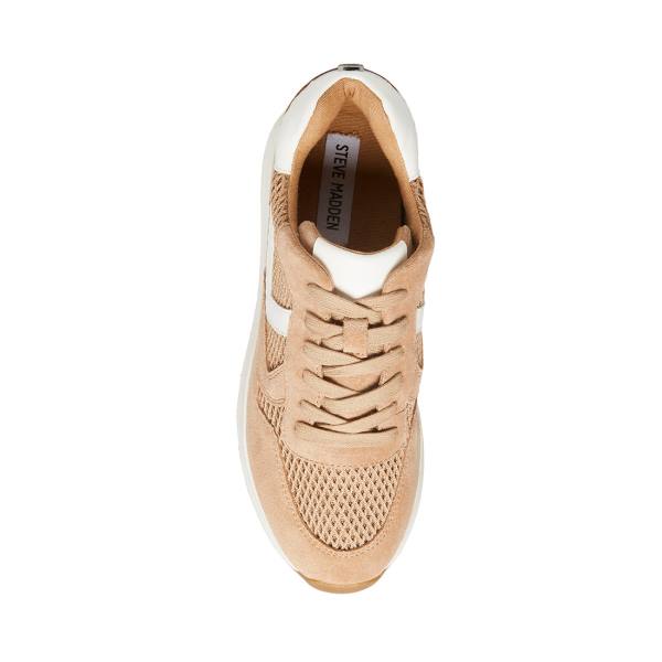 Steve Madden Carlton Sand Sneakers Dames Bruin | SM-392KS