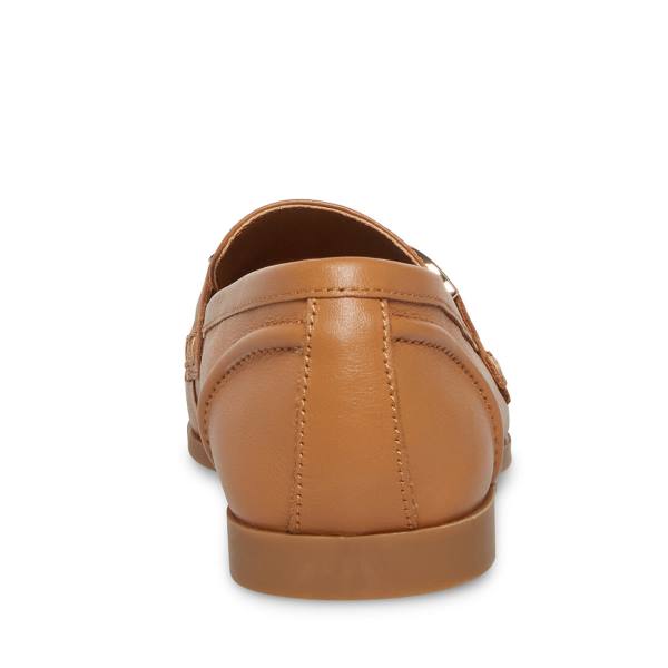 Steve Madden Carrine Cognac Leren Platte Schoenen Dames Bruin | SM-573VE