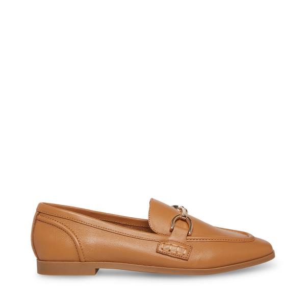 Steve Madden Carrine Cognac Leren Platte Schoenen Dames Bruin | SM-573VE