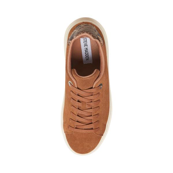 Steve Madden Catcher Mocha Sneakers Dames Beige | SM-678PF