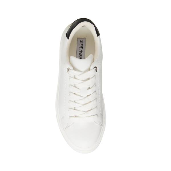 Steve Madden Catcher Sneakers Dames Wit Zwart | SM-294BZ