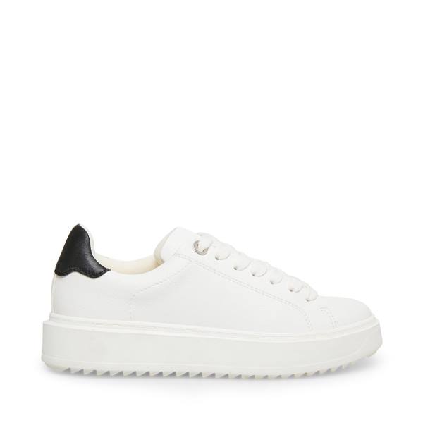 Steve Madden Catcher Sneakers Dames Wit Zwart | SM-294BZ