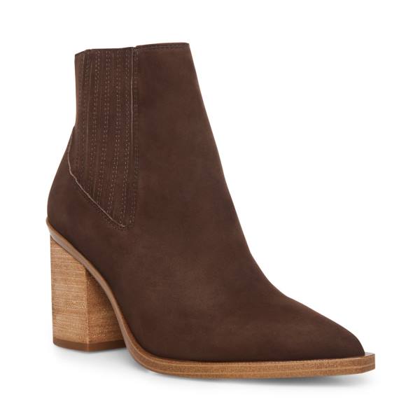 Steve Madden Catreena Nubuck Enkellaarsjes Dames Bruin | SM-098BE