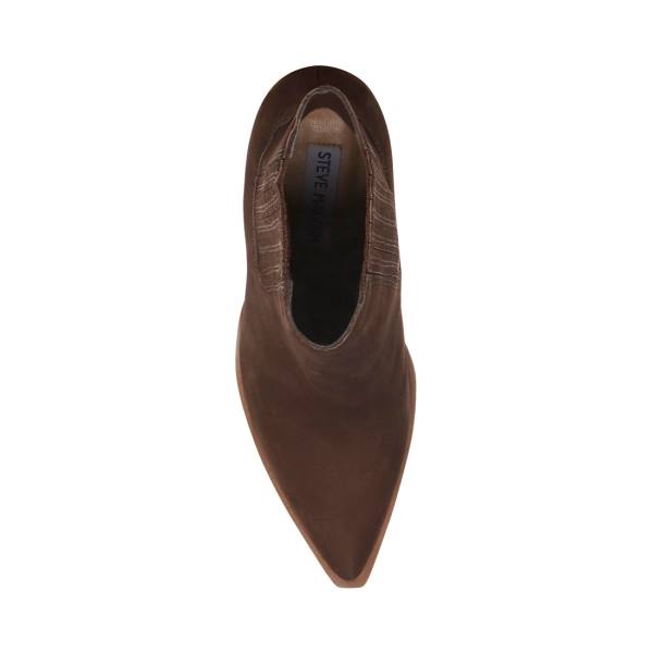 Steve Madden Catreena Nubuck Enkellaarsjes Dames Bruin | SM-098BE