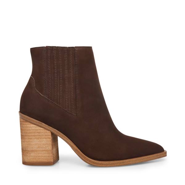 Steve Madden Catreena Nubuck Enkellaarsjes Dames Bruin | SM-098BE