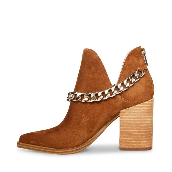 Steve Madden Cedar-c Chestnut Suede Enkellaarsjes Dames Bruin | SM-659BC