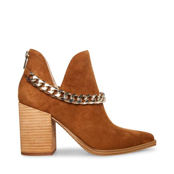 Steve Madden Cedar-c Chestnut Suede Enkellaarsjes Dames Bruin | SM-659BC