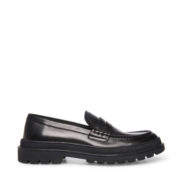 Steve Madden Charles Leren Loafers Heren Zwart | SM-241BG